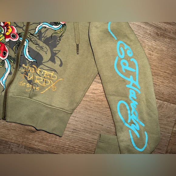 Ed Hardy Crop Zip-Up Hoodie - Picture 6 of 9